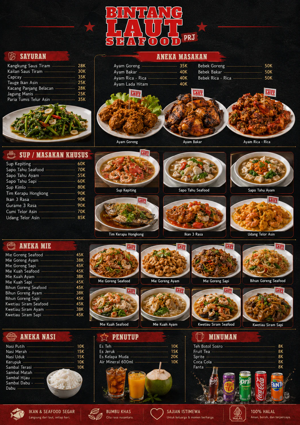 Menu Bintang Laut Seafood PRJ halaman 1
