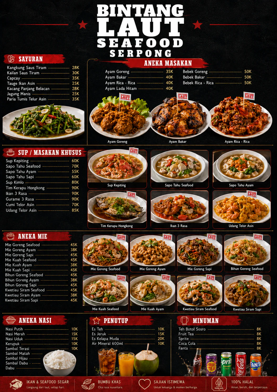 Menu Bintang Laut Seafood Serpong halaman 1
